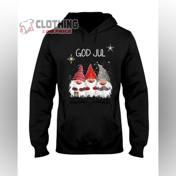Cute Nisse God Jul Norwegian Shirt, Three Happy Gnome Smile Christmas Sweatshirt