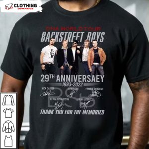 DNA World Tour Backstreet Boys 29 th Anniversaey 1993-2022 With Signatures T-Shirt