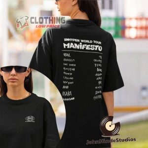 Enhypen World Tour Manifesto 2022 Setlist Merch Enhypen Manifesto Tour Hoodie Mini Album T Shirt 1
