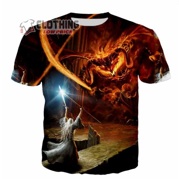 Gandalf The Lord Of The Rings Vs The Balrog T-Shirt, Gandalf T – Shirt