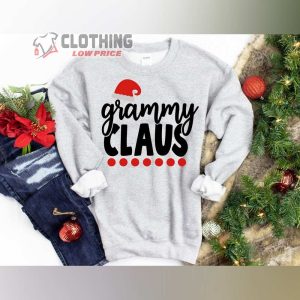 Grammy Claus Sweater, Grandma Christmas Santa Clause Hat Sweatshirt