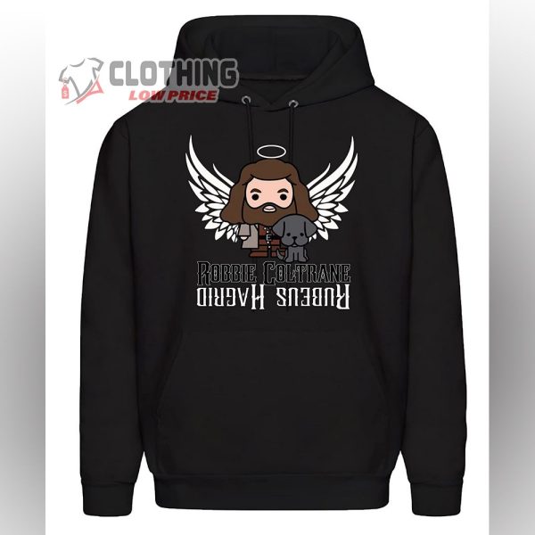 Hagrid And Fang Dog Angle Wings RIP Hoodie, Rip Robbie Coltrane Death In Loving Memory Sweatshirt