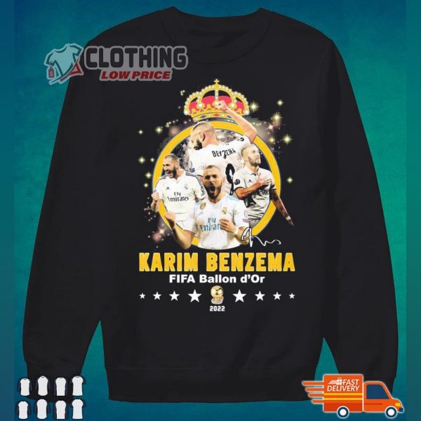 Karim Benzema FIFA Ballon d’Or 2022 Signatures Shirt, Heure Ballon D Or 2022 Chaine Sweatshirt