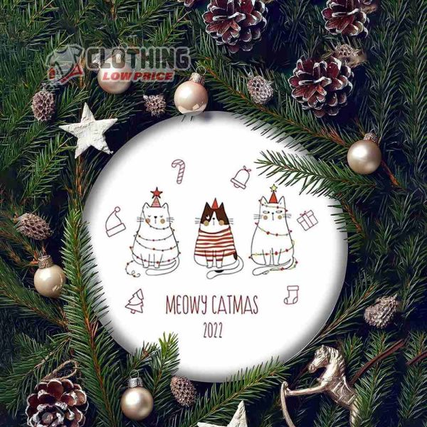 Meowy Catmas Christmas Ornament, Cat Lover Gift for Christmas, Cat Tree Xmas Ornament