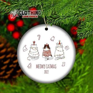 Meowy Catmas Christmas Ornament Cat Lover Gift for Christmas Cat Tree Xmas Ornament