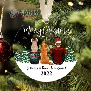 Merry Christmas Ornament Customized Couple And Dogs Ornaments Family And Pet Christmas Ornament 2