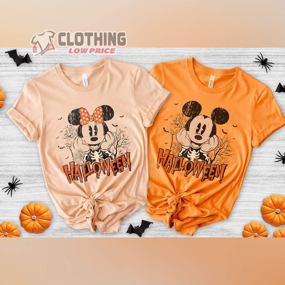Minnie Mouse Skeleton Halloween Costume Shirt, Mickey Mouse Funhouse ...