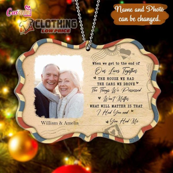 Personalized Custom Photo Couple Rectangle Acrylic Ornament Ornaments 2022 Decor Christmas Tree Ornament