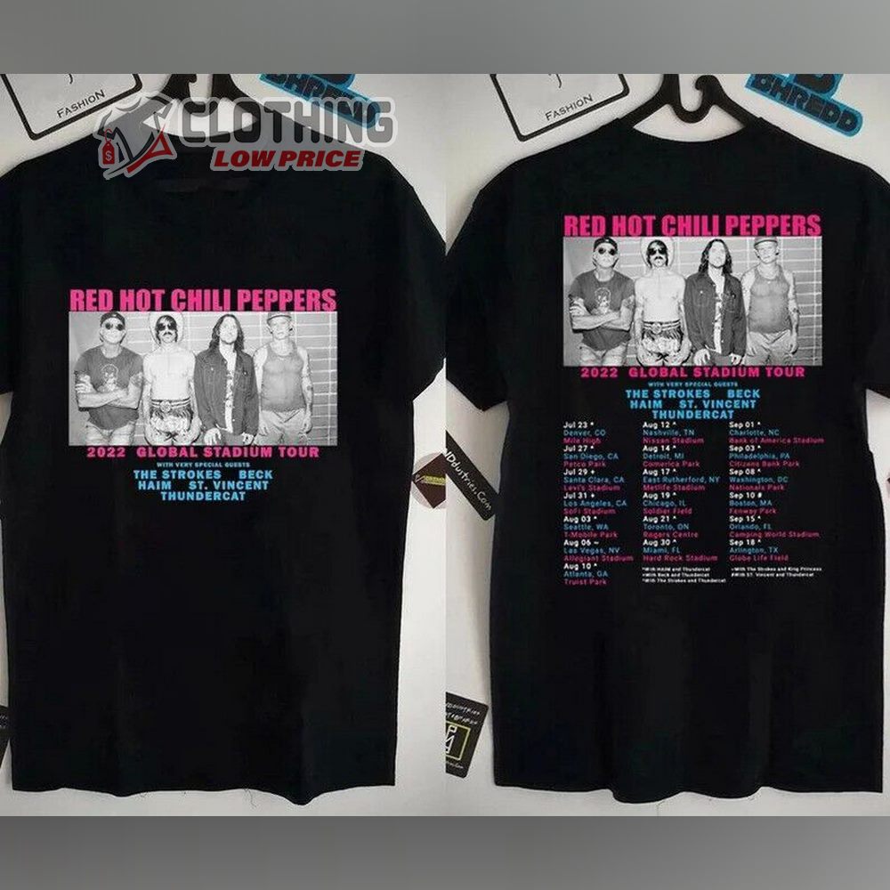 Red Hot Chili Peppers Setlist Merch, Red Hot Chili Peppers With Post Malone Tour 2023 Australia T-Shirt - ClothingLowPrice