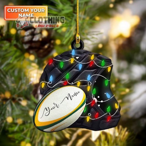Rugby Union Ornament Custom Your Name Christmas Ornament