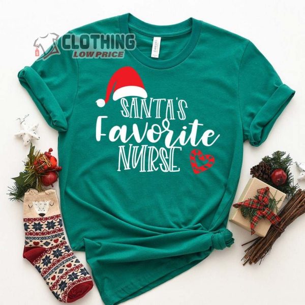 Santas Favorite Nurse Claus Hat Love Shirt Christmas Gift For Nurse Sweatshirt