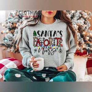 Santas Favorite Nurse Sweatshirt Leopard Snowflake Christmas Nurse T Shirt 2