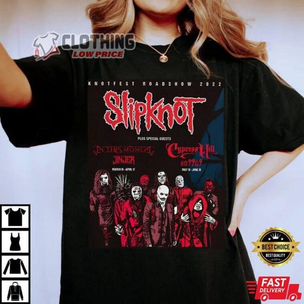 Slipknot Knotfest Roadshow Tour 2022 Merch, Slipknot New Albums Songs Mask T-Shirt