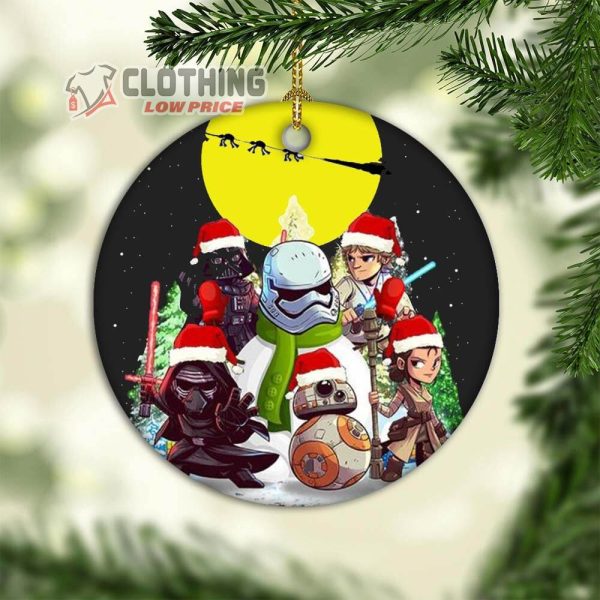 Star War Chritmas 2022 Darth Vader Snowman Wear Santas Hat Ornaments