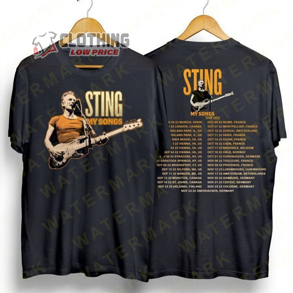 Sting My Songs Setlist Merch, Sting My Songs Tour 2022 Shirt, Sting