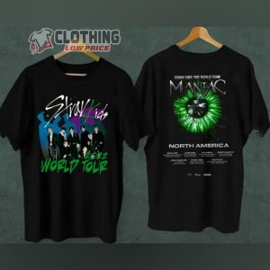 Stray Kids World Tour 2022 Merch, Stray Kids 2Nd World Tour Maniac North America T-Shirt