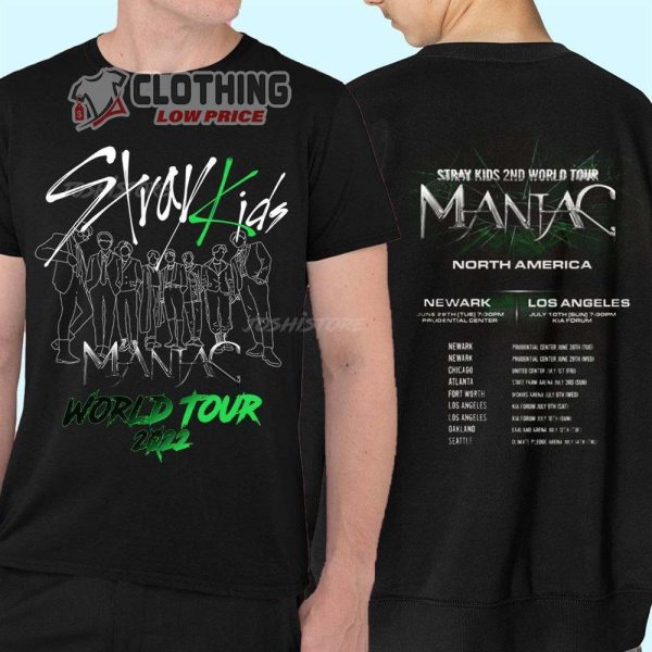 Stray Kids World Tour 2022,Stray Kids Maniac Merch, Stray Kids Setlist North America T-Shirt