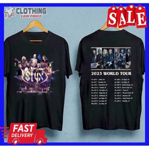 Styx 2023 World Tour Dates and Setlist Merch, Songs Styx Band Tour Concert 2023 T-Shirt