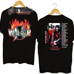 W.A.S.P. 40th Anniversary World Tour Merch, WASP 40 Years Live Tour Setlist 2022 T-Shirt