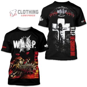 WASP Band 40 Years Live Tour Setlist 2022 Merch 3D Tee Over Printed