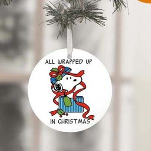 All Wrapped Up In Christmas Ornament Snoopy Christmas Decorations Snoopy Christmas Tree Gift Box Ornaments