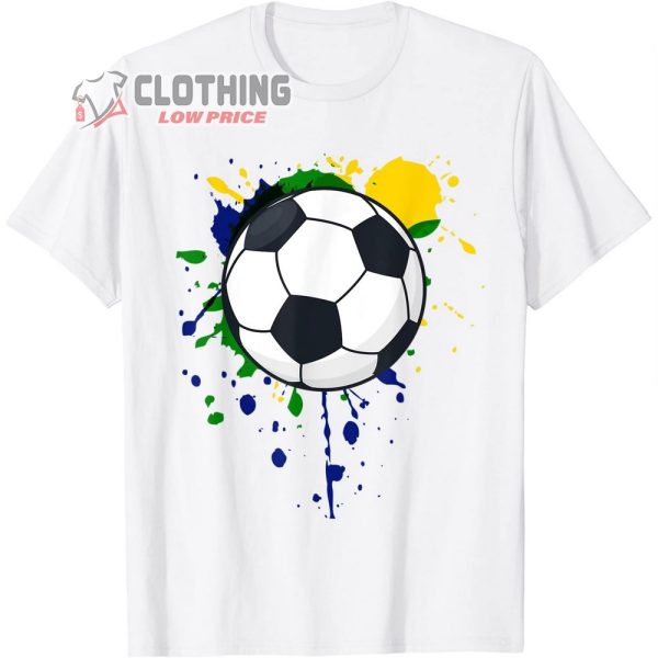 Brazil Soccer Ball Flag Fifa World Cup Qatar 2022 T-Shirt, Brazil Soccer World Cup Schedule Merch