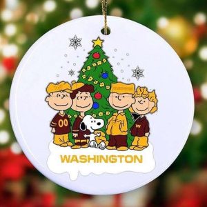 Charlie Brown Washington Commanders Christmas Ornament Decorations, Peanuts Christmas Decorations