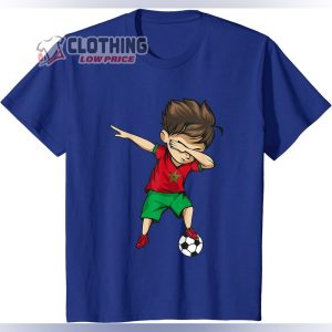 Dabbing Soccer Boy Morocco Football Team Merch, T20 Fifa World Cup 2022 Points Table Shirt, Laeeb World Cup Mascot 2022 T-Shirt