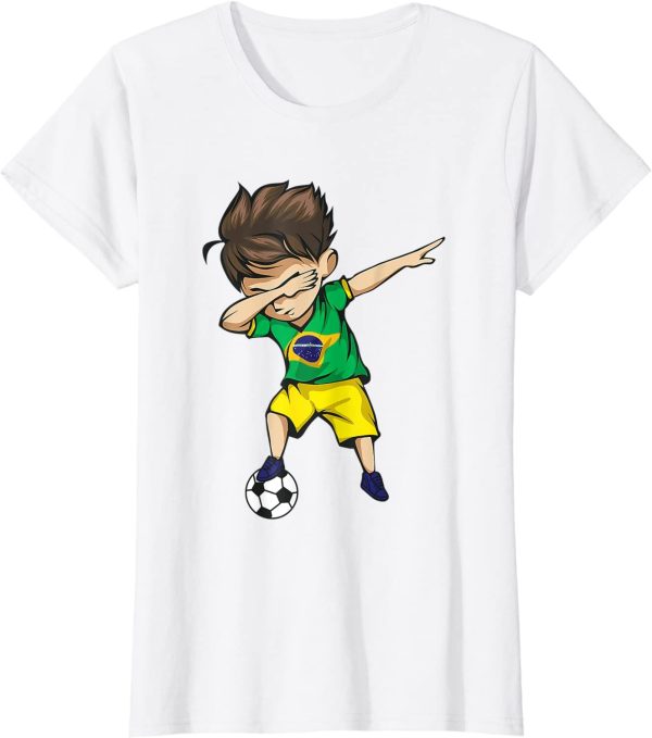 Dabbing Soccer Boy Brazil Football Team Merch, T20 Fifa World Cup 2022 Points Table Shirt, Brazilian Football T-Shirt