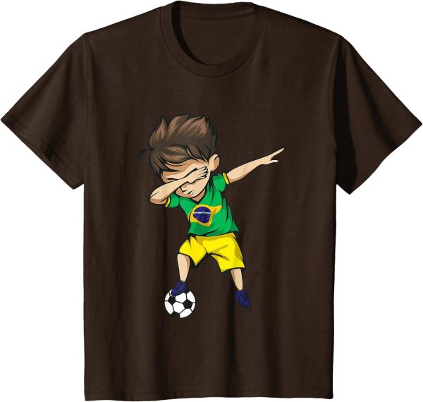 Dabbing Soccer Boy Brazil Football Team Merch, T20 Fifa World Cup 2022 Points Table Shirt, Brazilian Football T-Shirt