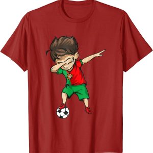 Dabbing Soccer Boy Portugal Football Team Merch, Portuguese Fifa World Cup 2022 Shirt, Laeeb Mascota Qatar 2022 T-Shirt