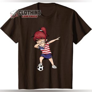 Dabbing Soccer Girl United States Football Team Merch Copa Mundial De La Fifa Catar 2022 Laeeb Mascota Qatar 2022 T Shirt2