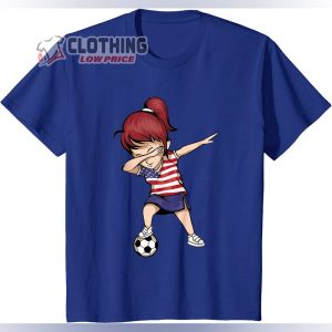 Dabbing Soccer Girl United States Football Team Merch Copa Mundial De La Fifa Catar 2022 Laeeb Mascota Qatar 2022 T Shirt4