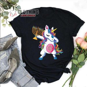 Dabbing Unicorn Hanukkah ShirtFunny Jewish Rainbow Unicorn SweaterCute Menorah Hanukkah Jewnicorn Gift Swe1