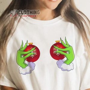 Grinch’s Hand Is On The Breast Sweatshirt, Grinch Hand Christmas Shirt, Funny Grinch Shirt