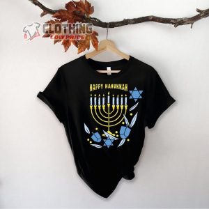 Happy Hanukah Symbols Shirt Jewish Hanukkah Menorah Sweater Jewish Candles Hanukkah Gifts Festival Ligh1