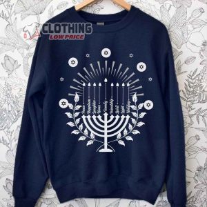 Happy Hanukkah Blessings Menorah Candles Lighting Sweater Jewish Hanukkah Gift Ideas Sweatshirt1