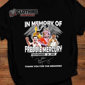 In Memory Of November 24 1991 Freddie Mercury Merch Thank You For The Memories Freddie Mercury T-Shirt