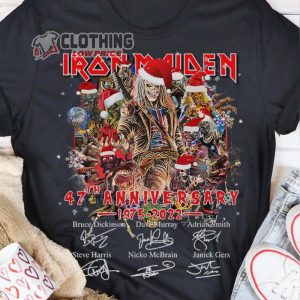 Iron Maiden 47th Anniversary 1975-2022 T-shirt, Iron Maiden Christmas Sweater, Iron Maiden Tour Merch