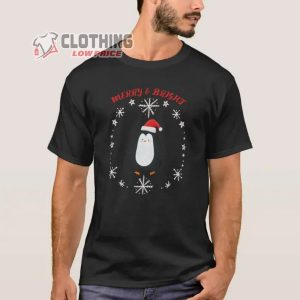 Merry And Bright Snowman Christmas Shirt Merry Christmas 2022 Shirt Happy Christmas With Family T-Shirt