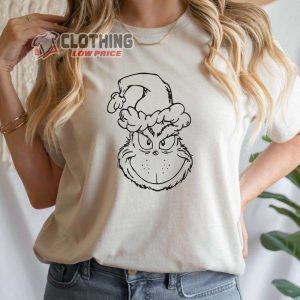 Merry Christmas Grinch Shirt, Grinch Face T-Shirt Cute Christmas T-Shirt, Trendy Christmas Shirt