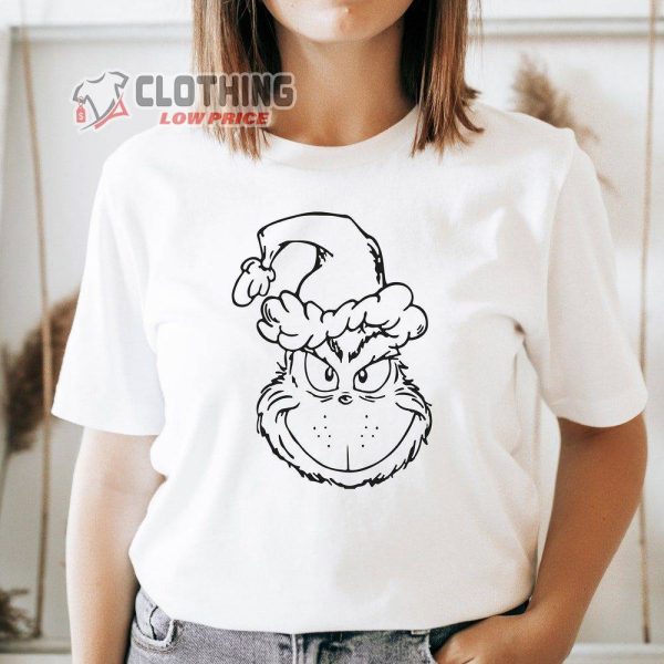 Merry Christmas Grinch Shirt, Grinch Face T-Shirt Cute Christmas T-Shirt, Trendy Christmas Shirt