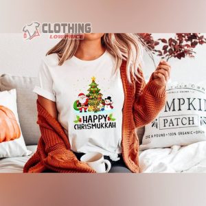 Merry Happy Chrismukkah Sweater Happy Hanukkah Christmas Jewish Menorah T Shirt Santa Claus Sn1