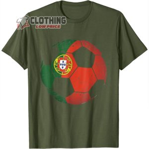 Portugal Soccer Ball Flag Qatar 22 Shirt Portuguese Football Team FIFA World Cup 2022 Qatar T-Shirt