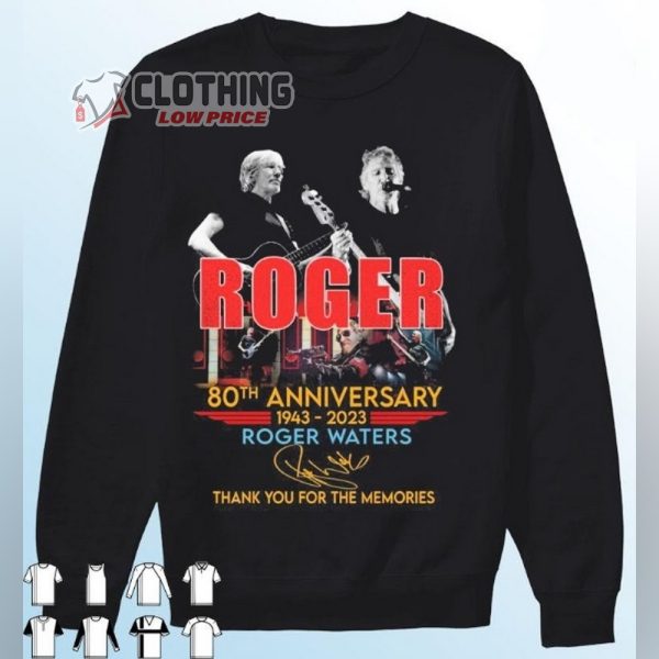Roger Waters World Tour 2023 Merch, Roger Waters 80Th Anniversary 1943-2023 Hoodie