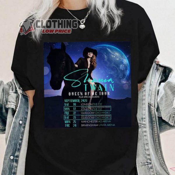 Shania Twain Queen of Me Tour Setlist Merch Shania Twain Spokane Arena T-Shirt