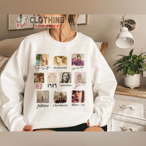 Taylor Swift All Albums Midnights Sweatshirt, Red Taylor Swift Lover Speak Now 1989 Merch T-Shirt