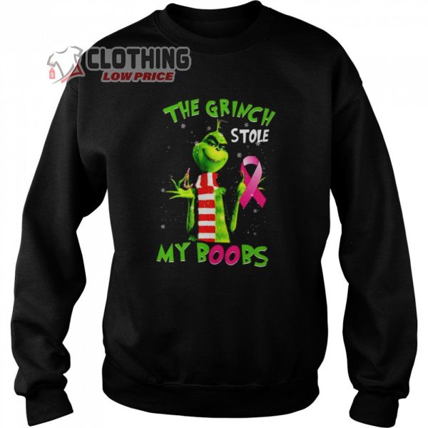 The Grinch Stole My Boobs Merch Grinch Shirt Funny Christmas Sweater Hoodie