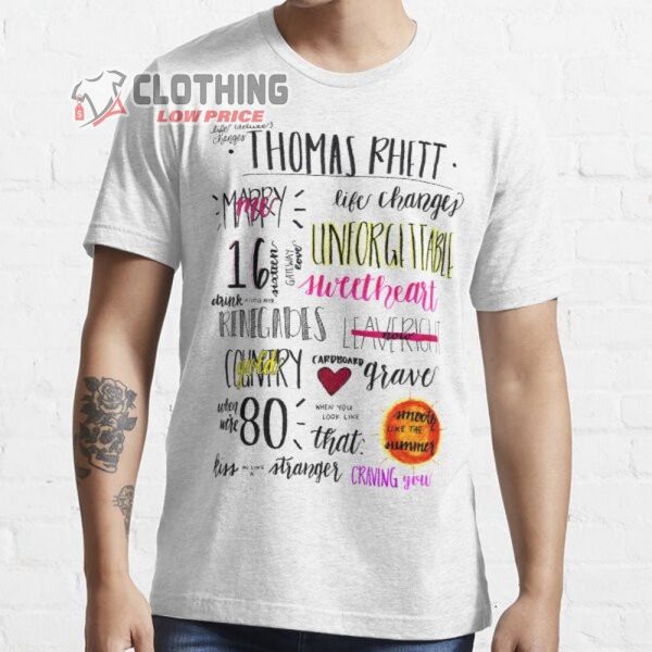 Thomas Rhett Setlist Merch Thomas Rhett Songs Shirt Thomas Rhett World Tour 2023 T-Shirt