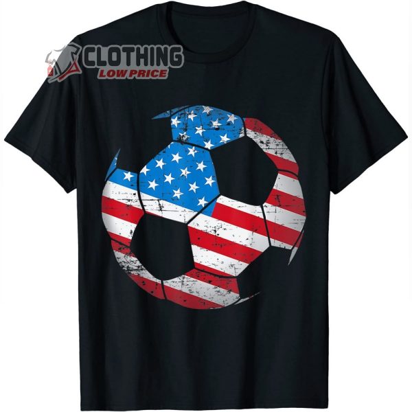 United States Soccer Ball Flag FIFA World Cup 2022 Qatar Merch, USA Squad Football Team Ranking T-Shirt